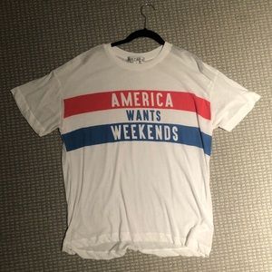 Wildfox “America Wants Weekends” Graphic Tee